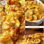 Baked Squash Casserole Recipe With Fresh Yellow Squash 5 Freshly baked yellow squash casserole with golden crust and cheesy layers