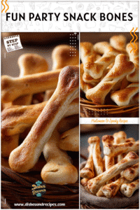 Home 1 Bone-shaped breadsticks placed in a basket for a cute Halloween snack or potluck dish.