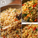 Canned Chicken Ramen Noodles Stir Fry 5 Stir fry made with canned chicken ramen noodles and vegetables in a bowl