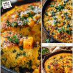 Corn & Squash Recipes Perfect for Every Season 5 Vibrant corn and squash casserole garnished with fresh herbs served in a cast iron pan