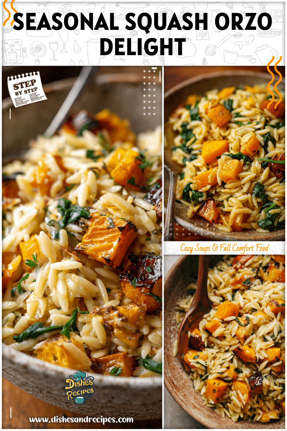 Creamy Orzo with Roasted Acorn & Butternut Squash 2 Creamy Orzo with Roasted Acorn and Butternut Squash