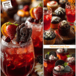 Creative Halloween Food & Drinks for a Spooky Party Night 5 Halloween food and drinks for party displayed with graveyard themed cupcakes and spooky punch.