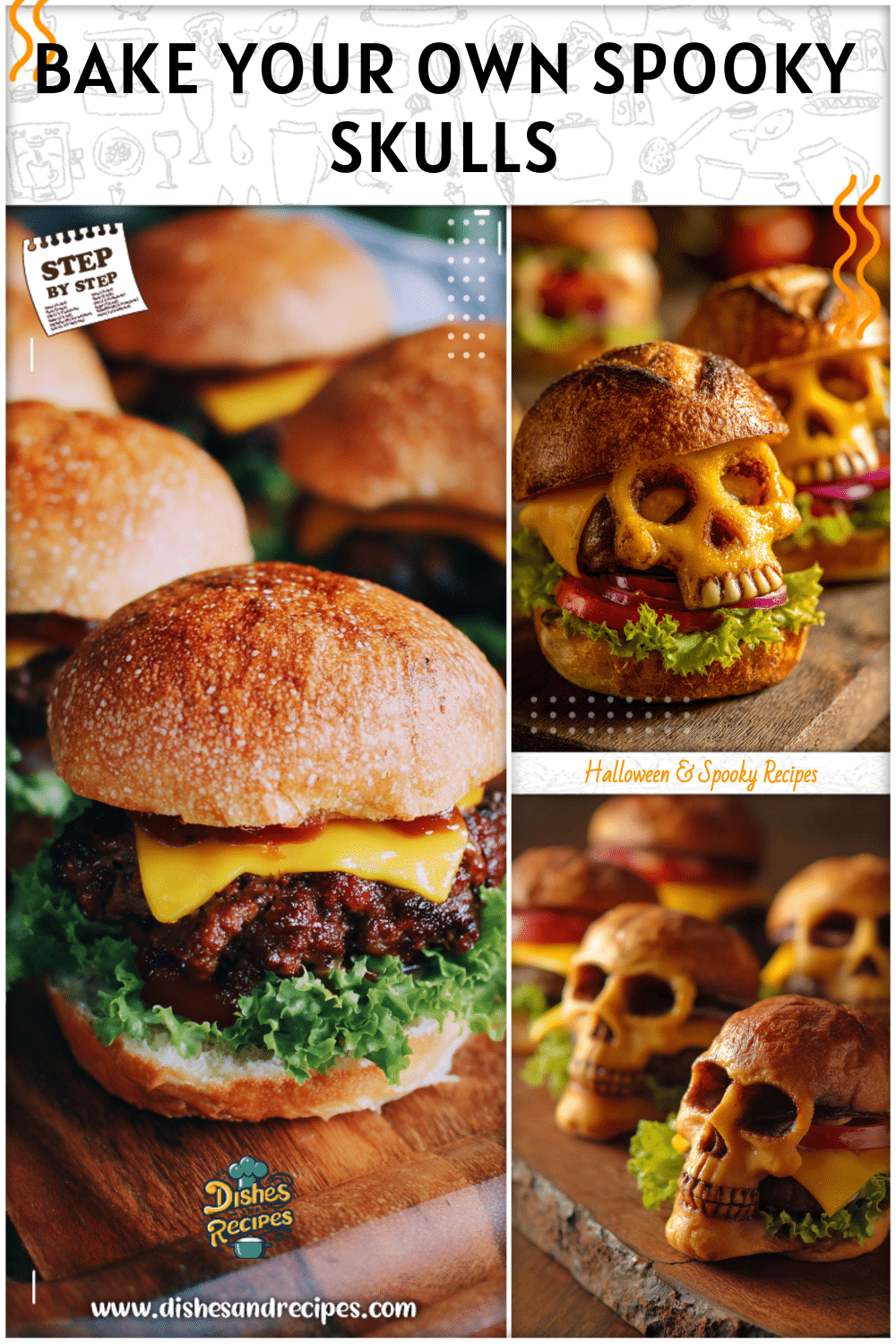 Creepy Cheeseburger Skulls | Recipes for Skull Pan Halloween 2 Creepy Cheeseburger Skulls | Recipes for Skull Pan Halloween