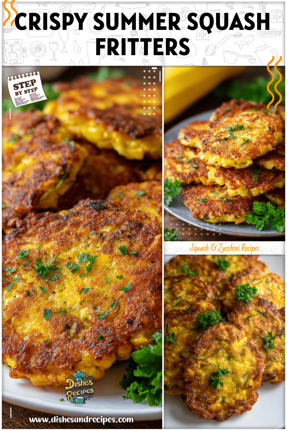 Crispy Squash Fritters Recipe With Summer Squash 2 Crispy Squash Fritters Recipe With Summer Squash