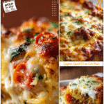 Decadent Spaghetti Squash Pasta Bake for Cozy Nights 5 Golden baked spaghetti squash with melted cheese layers and savory pasta sauce