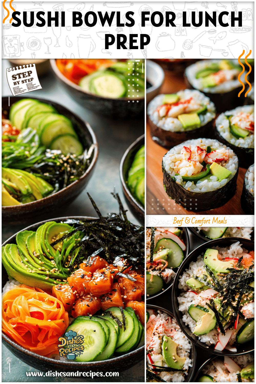 Delicious Lunch Meal Prep: California Sushi Bowls 2 Delicious Lunch Meal Prep California Sushi Bowls