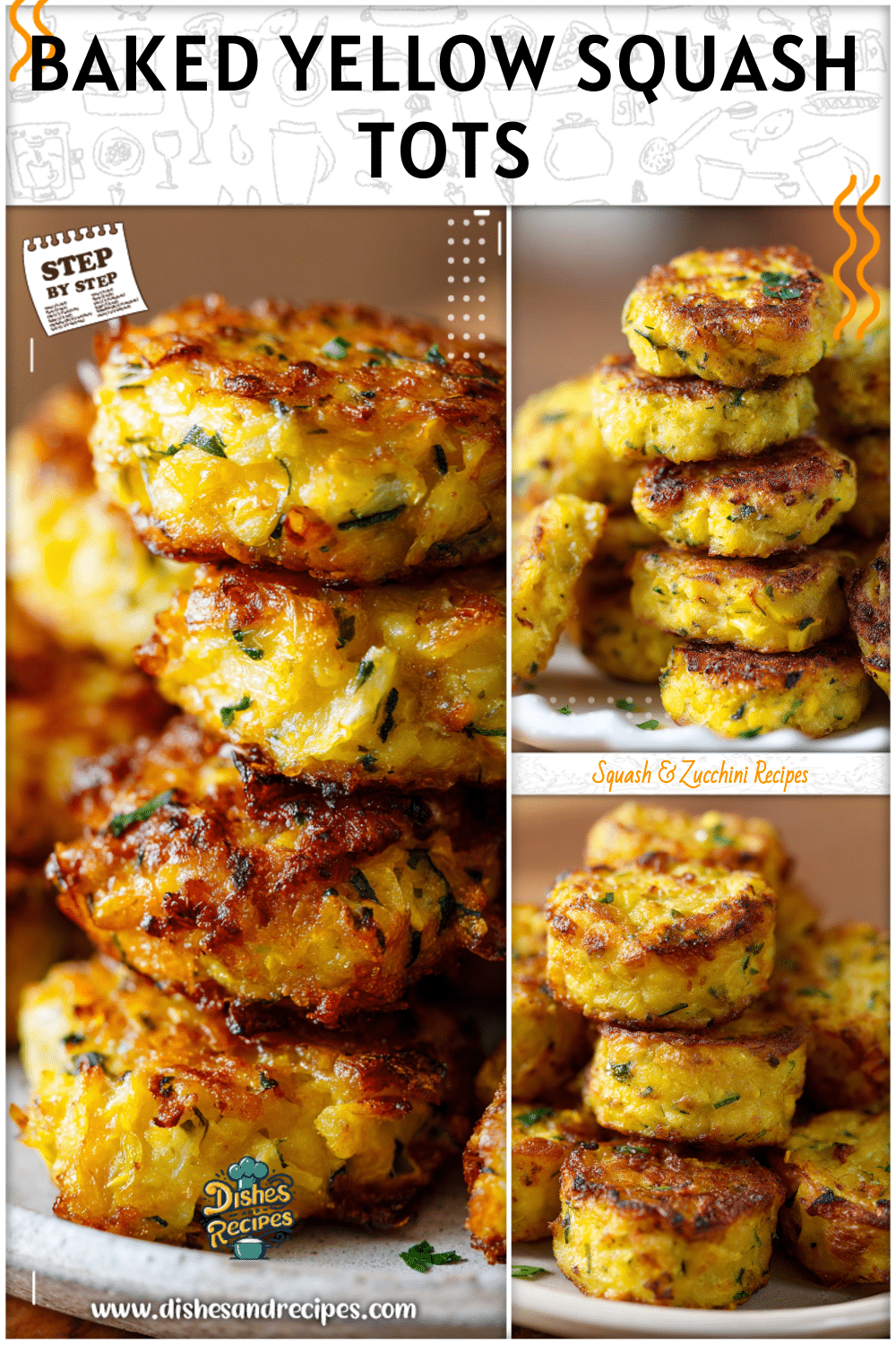 Easy Baked Yellow Squash Tots | Delicious Garden Fresh Bites 4 Easy Baked Yellow Squash Tots