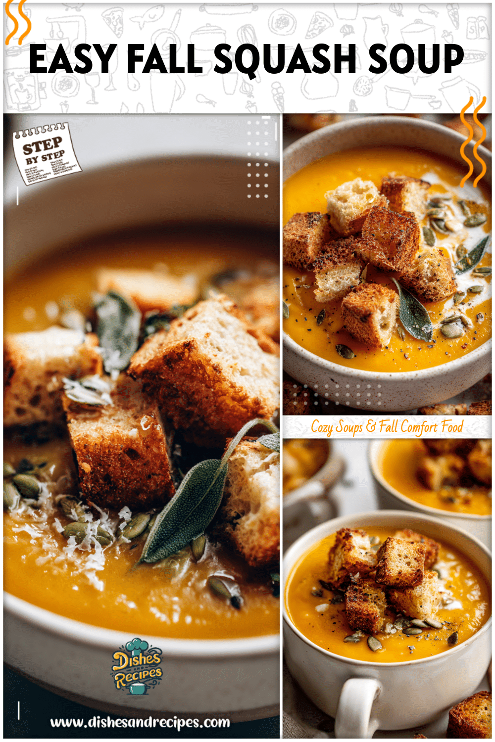 Easy Fall Squash Soup Recipe with Homemade Croutons 4 Easy Fall Squash Soup Recipe with Homemade Croutons
