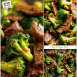 Easy One Pan Beef Dinner with Broccoli 5 One pan beef and broccoli cooked with savory sauce for a quick and easy beef dinner.
