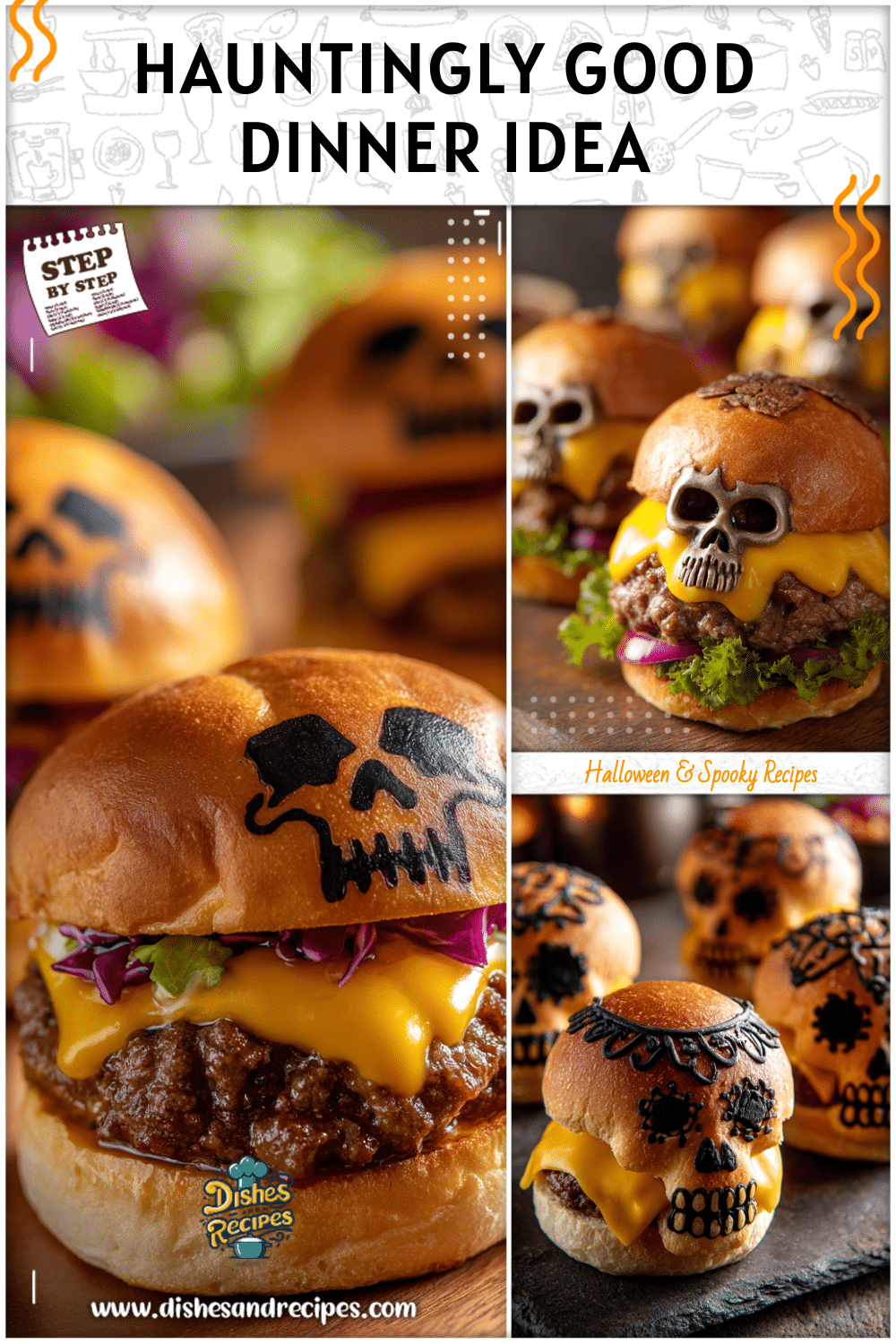 Family-Friendly Cheeseburger Skulls | Halloween Dinner Main Dish 2 Family-Friendly Cheeseburger Skulls - Halloween Dinner Main Dish