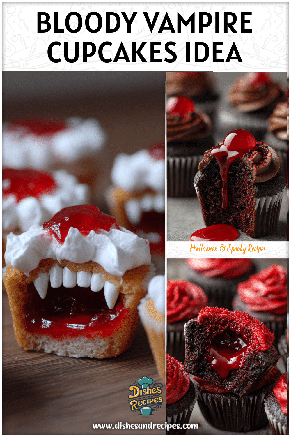 Halloween Vampire Bite Cupcakes with Bloody Sweet Surprise 4 Halloween Vampire Bite Cupcakes with Bloody Sweet Surprise