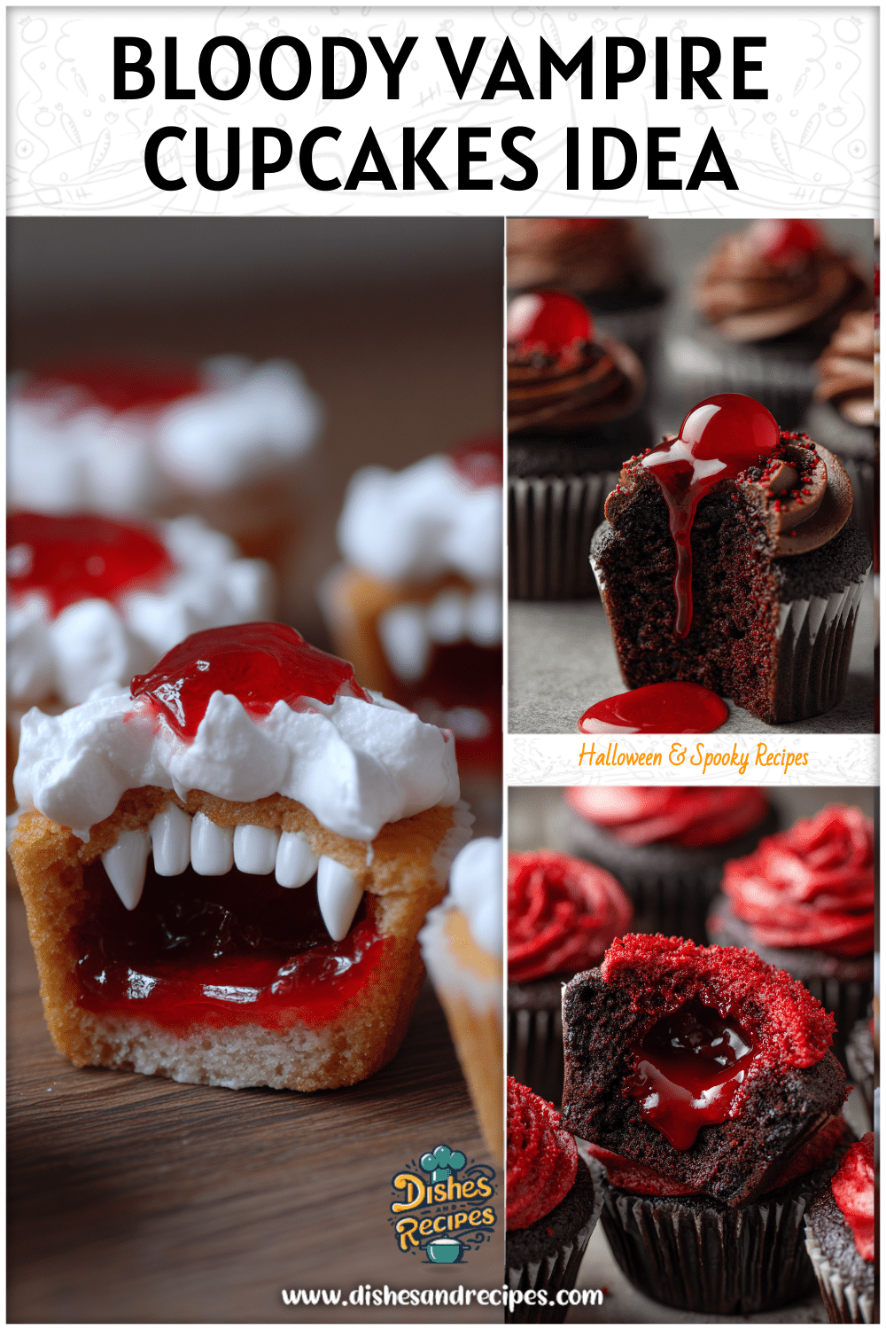 Halloween Vampire Bite Cupcakes with Bloody Sweet Surprise 2 Halloween Vampire Bite Cupcakes with Bloody Sweet Surprise