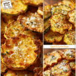 Healthy Comfort Food: Parmesan Squash Chips 5 Thin squash slices baked into crispy chips with melted Parmesan cheese