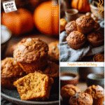 Healthy Pumpkin Muffin Recipe for Cozy Mornings 5 Healthy pumpkin muffins served with pumpkin spice on a rustic table