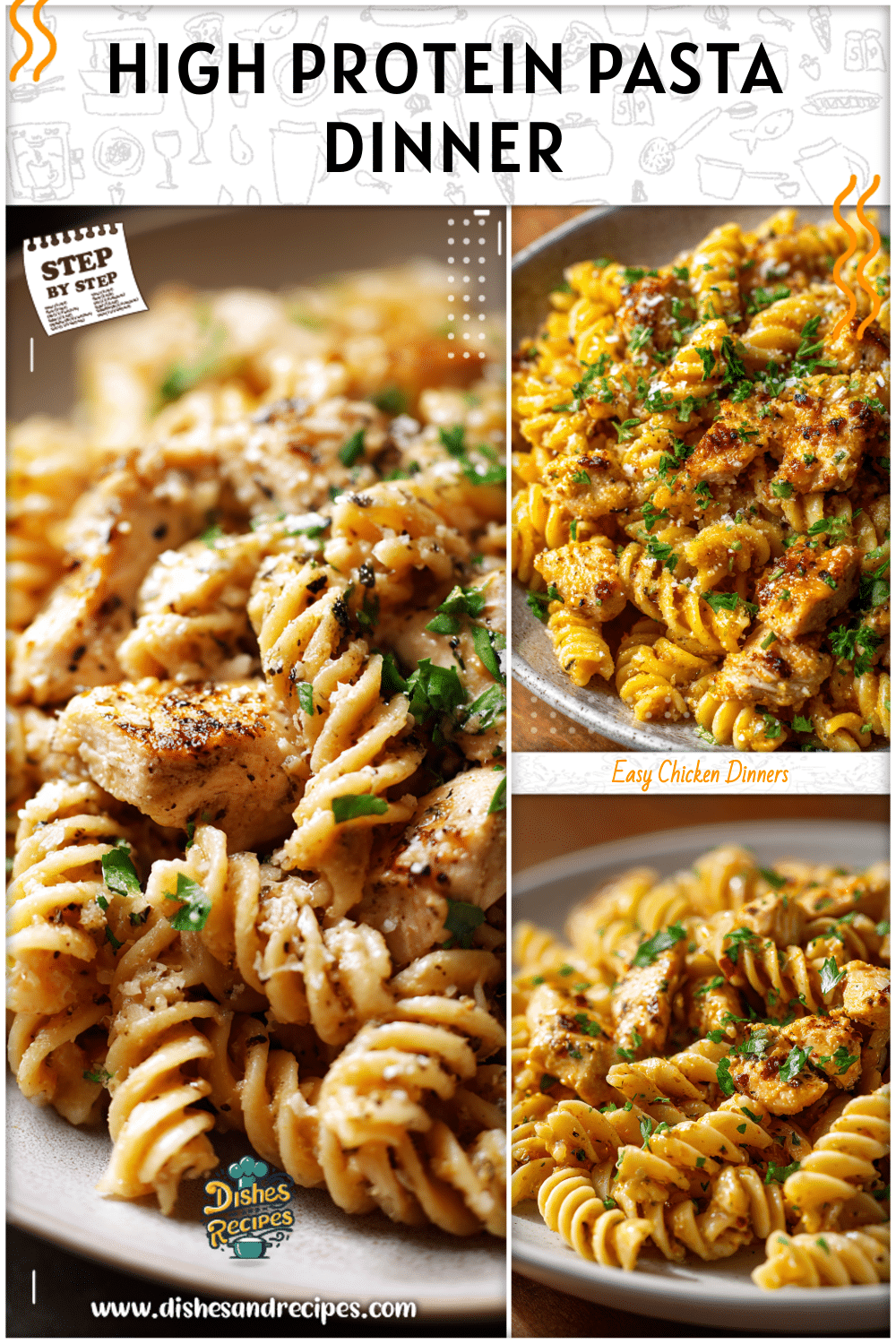 High Protein Garlic Parmesan Chicken Pasta Recipe 2 High Protein Garlic Parmesan Chicken Pasta