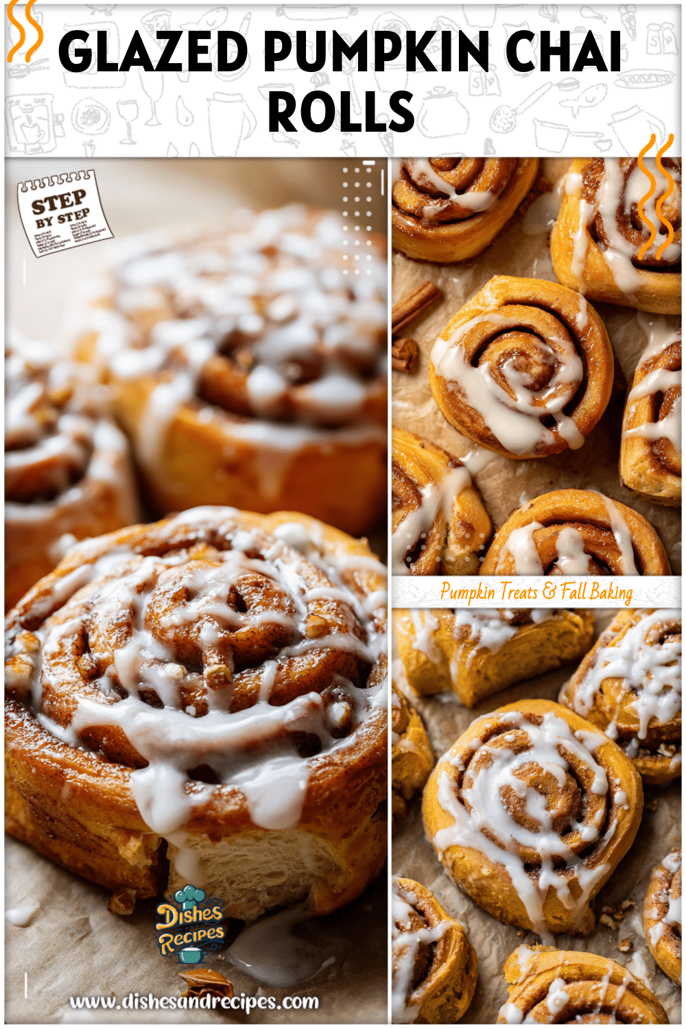 Homemade Pumpkin Chai Cinnamon Rolls with Glaze 2 Homemade Pumpkin Chai Cinnamon Rolls with Glaze