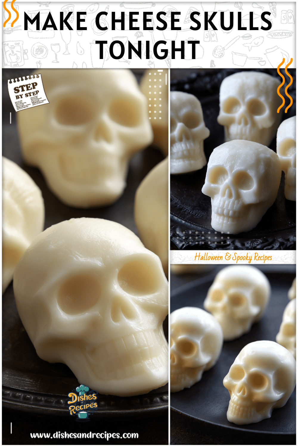 How to Make Mozzarella Cheese Skulls for Halloween Parties 2 Mozzarella Cheese Skulls for Halloween Parties