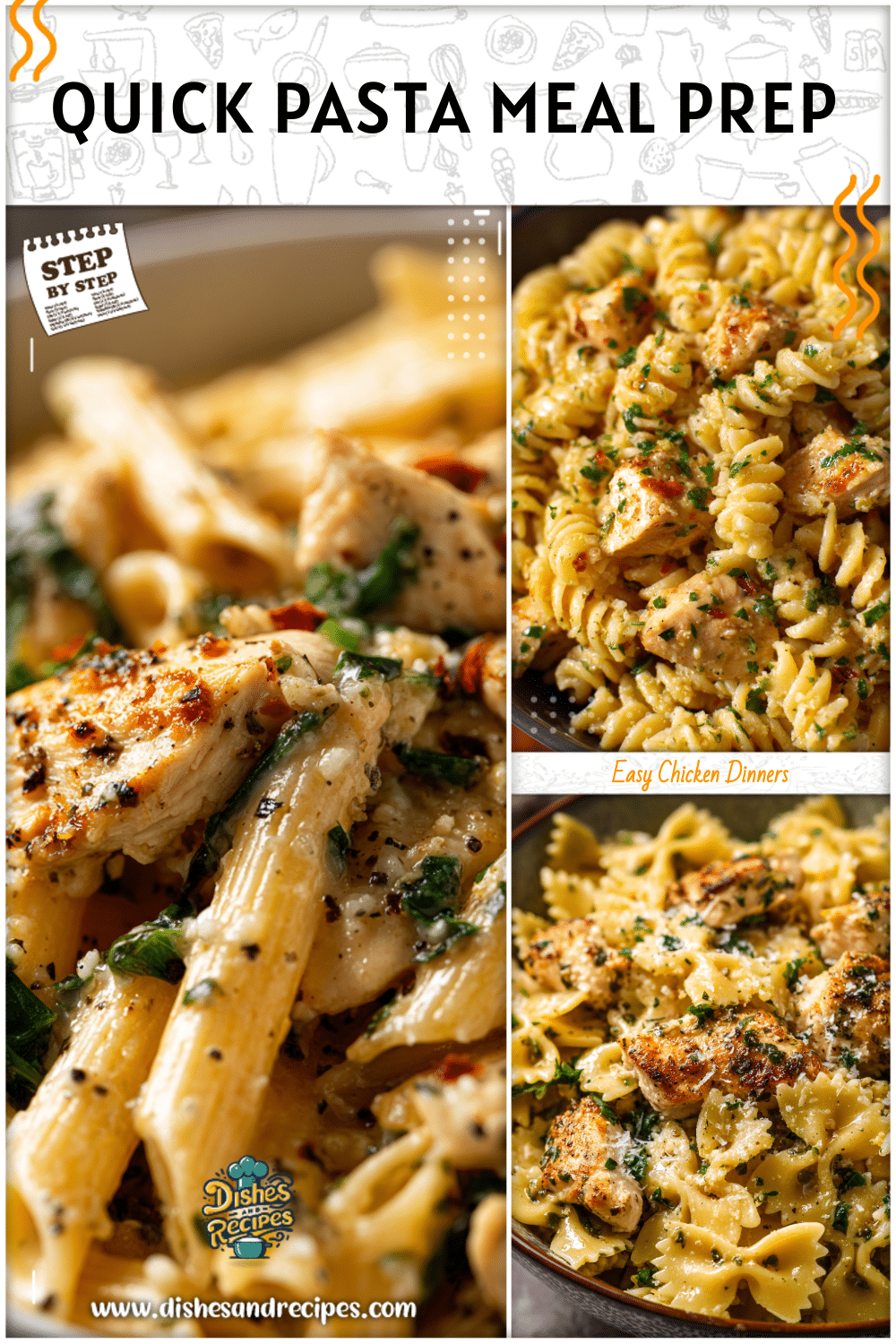Quick Garlic Parmesan Chicken Pasta for Meal Prep 2 Quick Garlic Parmesan Chicken Pasta for Meal Prep
