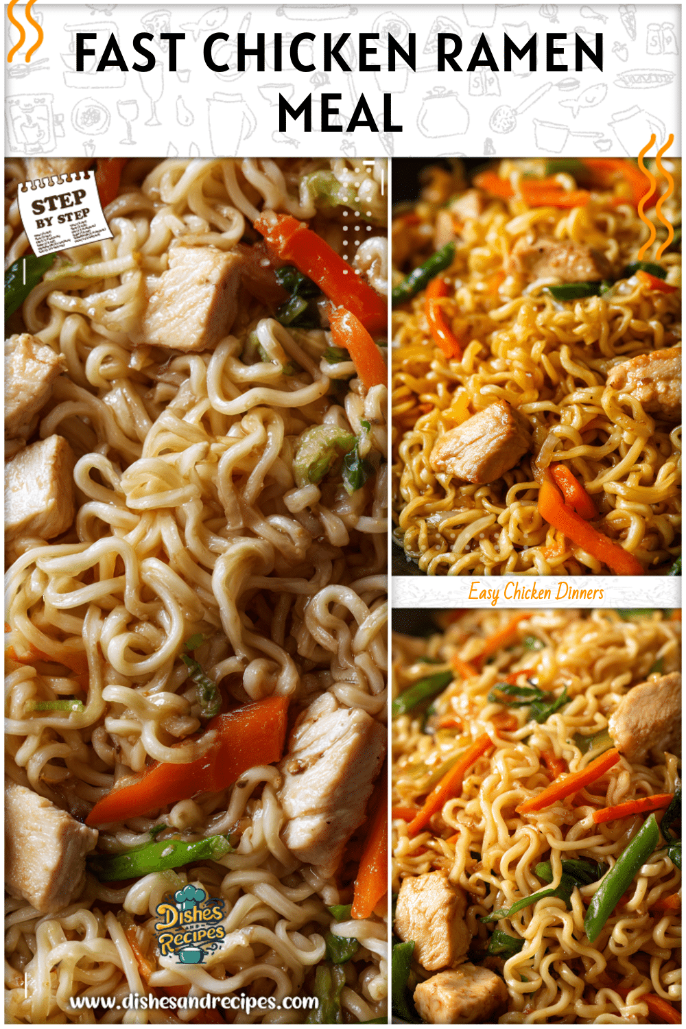 Quick Meals With Roman Noodles & Chicken 2 Quick Meals with Roman Noodles and Chicken