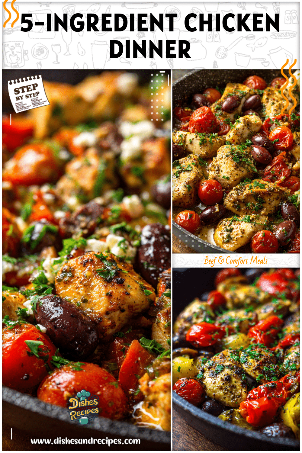 Quick Mediterranean Chicken Skillet | 5 Ingredient Dinner Idea 2 Quick Mediterranean Chicken Skillet - 5 Ingredient Dinner Idea