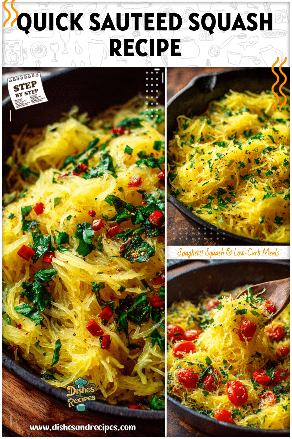 Quick Sauteed Spaghetti Squash With Fresh Toppings 2 Quick Sauteed Spaghetti Squash With Fresh Toppings