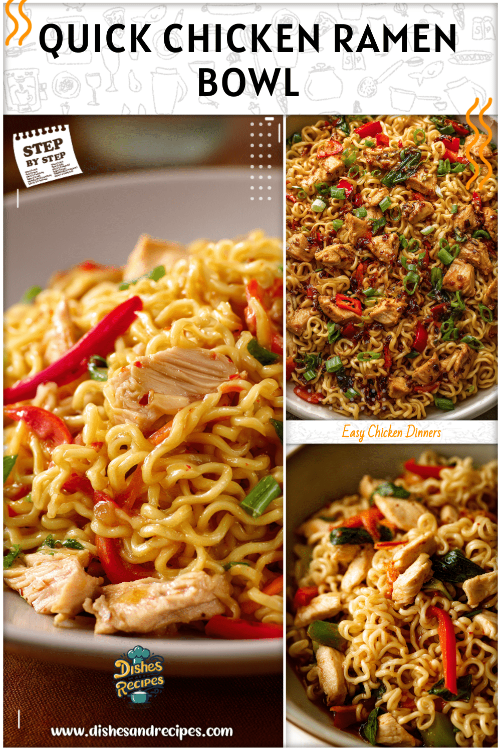 Quick Weeknight Meals: Chicken & Ramen Noodles with Chili Flavor 2 Quick Weeknight Meals - Chicken and Ramen Noodles with Chili Flavor
