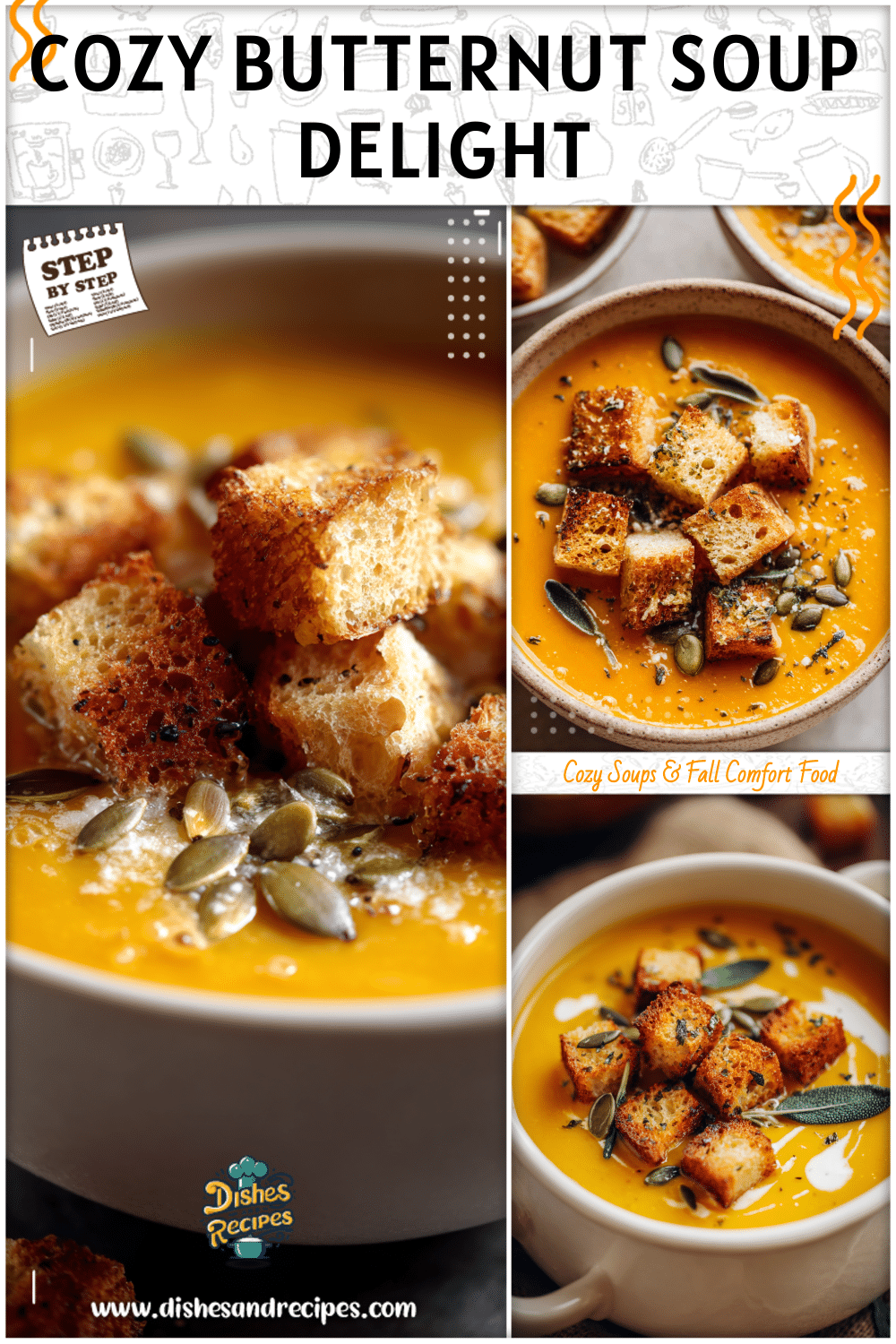 Roasted Butternut Squash Soup with Croutons 2 Roasted Butternut Squash Soup with Croutons