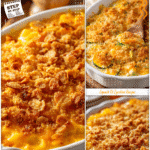 Simple Squash Casserole Recipe for Late Summer Nights 5 Oven baked squash casserole topped with golden breadcrumbs served on a wooden table