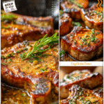Skillet Garlic Butter Pork Chops (Better Than Restaurant) 5 Restaurant-style pork chops with garlic butter seared in a skillet.