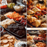 Spine-Tingling Snacks for a Scream-Themed Halloween Night 5 Halloween finger foods styled as scream themed snacks on a party table.