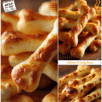 Spooky Breadstick Bones: Easy Halloween Appetizer 5 Halloween bread shaped into bone-like breadsticks with cheese served as spooky appetizers for Halloween.