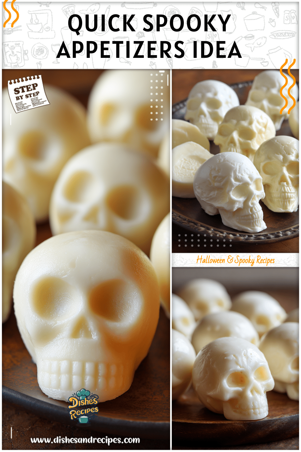 Spooky Mozzarella Skulls for Quick Halloween Appetizers 2 Spooky Mozzarella Skulls for Quick Halloween Appetizers
