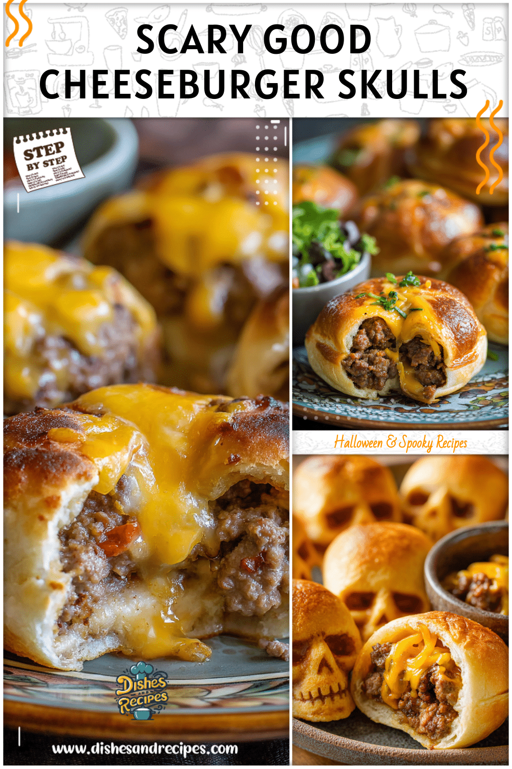 Spooky Season Treats: Cheeseburger Skulls Recipe 4 Spooky Season Treats: Cheeseburger Skulls Recipe Image