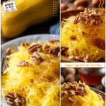 Sweet Spaghetti Squash & Savory Fall Flavors 5 Sweet spaghetti squash strands dusted with cinnamon and topped with nuts on a cozy fall table