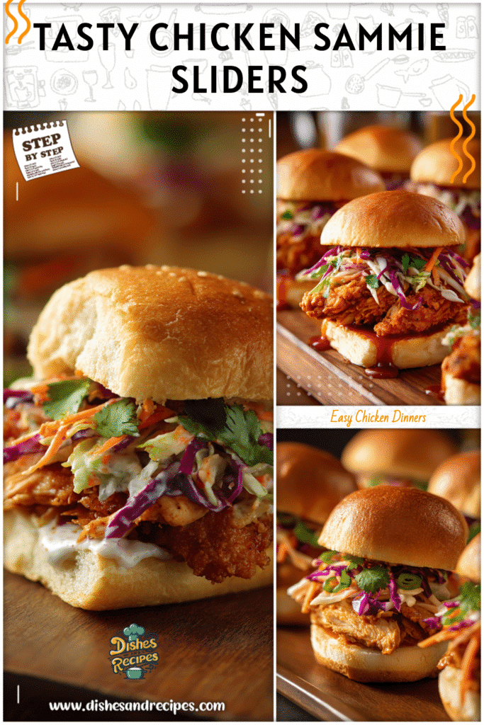 Home 30 Crispy chicken sammie sliders with fresh toppings and sauce for dinner ideas new recipes.