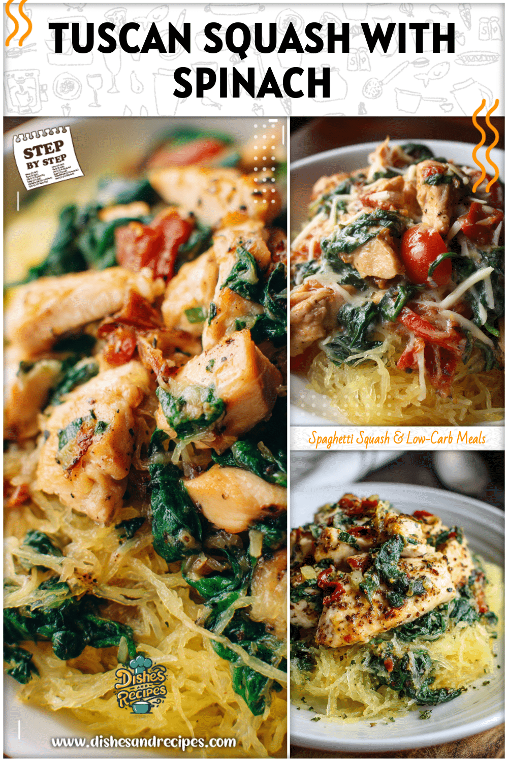 Tuscan Chicken and Spinach Spaghetti Squash 2 Tuscan Chicken and Spinach Spaghetti Squash