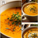 Warm Up With Fall Butternut Squash Soup 5 Steaming bowl of fall butternut squash soup with fresh herbs sprinkled on top.