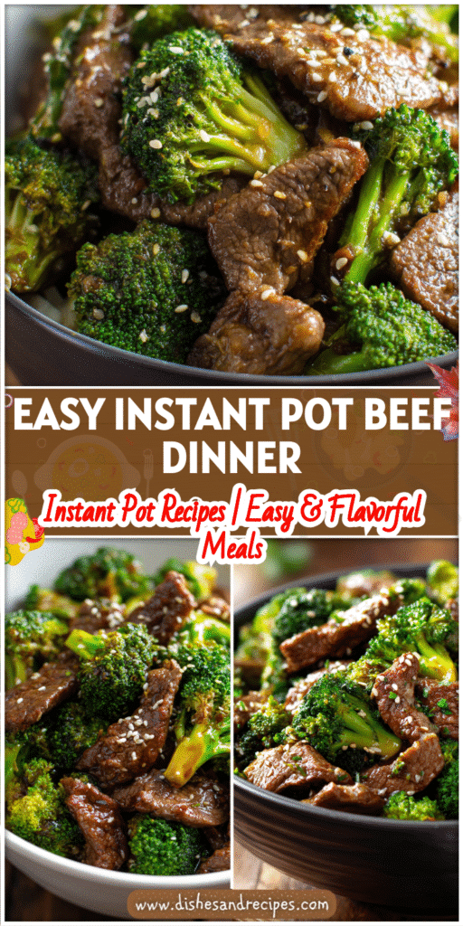 Home 11 Bowl of Instant Pot Beef and Broccoli with tender beef, bright broccoli, and sesame garnish