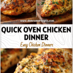 Easy Oven Baked Chicken Breast for Quick Family Dinners 5 Golden oven baked chicken breasts on a rustic pan with herbs showing an easy family friendly meal