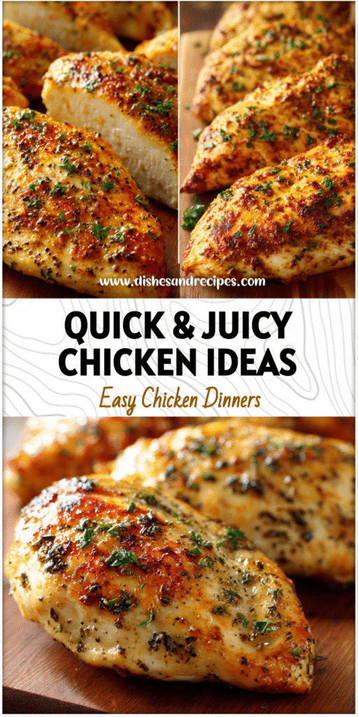 Home 35 Platter of juicy chicken breasts ready for serving made with Fast Baked Chicken Recipes.