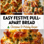 Festive Christmas Tree Pull-Apart Bread with Pizza Dough Magic 5 Golden brown Christmas Tree Pull Apart Bread made with pizza dough shaped like a festive tree and topped with herbs.