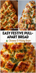 Home 6 Golden brown Christmas Tree Pull Apart Bread made with pizza dough shaped like a festive tree and topped with herbs.
