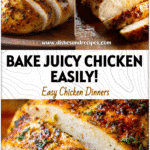 How to Bake Juicy Chicken Breast in the Oven 5 Golden baked chicken breast sliced on a tray following simple Oven Baked Chicken Instructions.