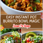 Instant Pot Burrito Bowls: Easy, Healthy & Flavor-Packed Weeknight Meal 5 Colorful Instant Pot Burrito Bowl with rice, chicken, beans, vegetables, and fresh toppings in a white bowl.