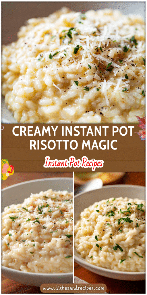 Home 36 Creamy Instant Pot Risotto With Parmesan And White Wine served in a white bowl topped with herbs.