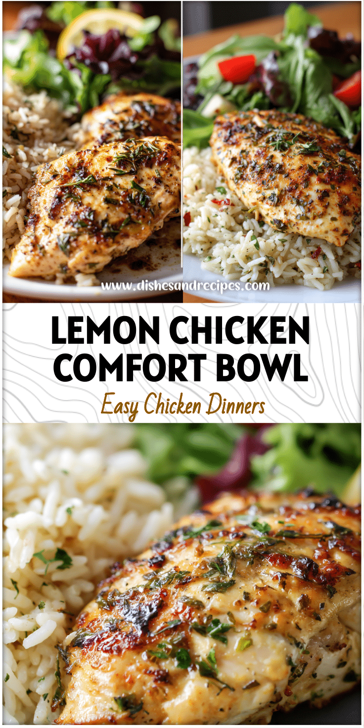 Lemon Herb Chicken & Rice with Fresh Salad Side 4 Lemon Herb Chicken & Rice with Fresh Salad Side