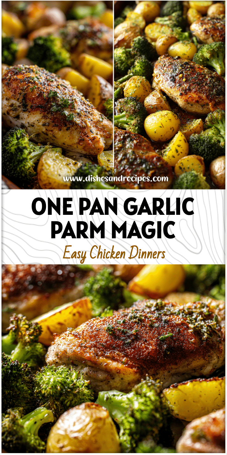 One Pan Garlic Baked Chicken & Potatoes with Broccoli 4 One Pan Garlic Baked Chicken & Potatoes with Broccoli