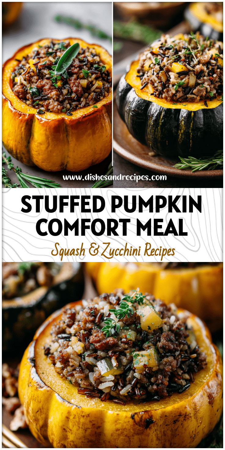 Pumpkin Stuffed with Wild Rice & Sausage | Cozy Acorn Squash Recipe Idea 2 Pumpkin Stuffed with Wild Rice & Sausage Cozy Acorn Squash Recipe Idea