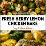 Sheet Pan Herby Lemon Pepper Chicken With Broccoli And Potatoes 5 Sheet pan lemon pepper chicken with broccoli and potatoes garnished with herbs for a quick healthy dinner.