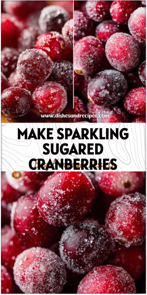 Home 36 Close-up of homemade sugared cranberries glistening as a festive holiday garnish on a fruit board